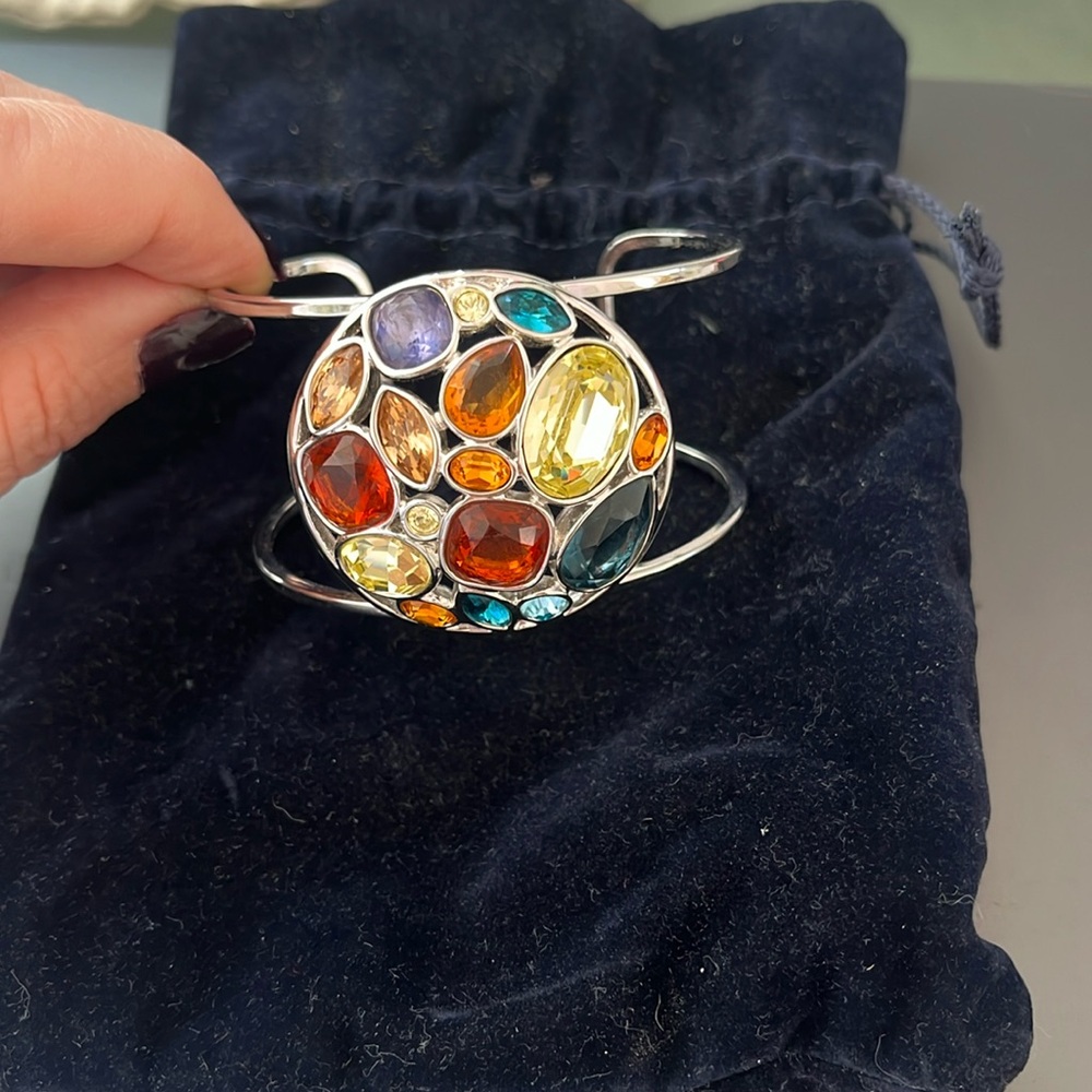 Swarovski cuff with multicolored crystals